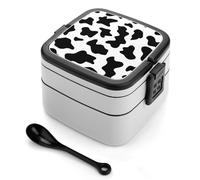 Bento box a doppio strato da 1000 ml in PP con cucchiaio, a prova di perdite, portatile per lavoro, viaggi, campeggio, ideale per Regno Unito ed Europa [totale 1000 ml, superiore 450 ml, strato