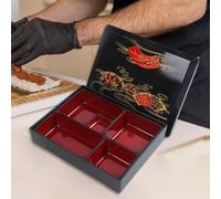 Bento Box giapponese a 5 scomparti, vassoio per sushi per ristorante, salsa