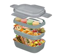 Bento box impilabile per adulti, grande contenitore per il pranzo a prova di perdite da 1902 ml con set di utensili per lavoro, picnic e cene fuori