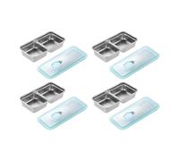 Bento Box in acciaio inossidabile da 4 pezzi per snack, per bambini a scuola