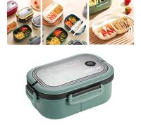 Bento Box Lunch Container 2 Strati 3 Scomparti per Scuola, Lavoro e Viaggi