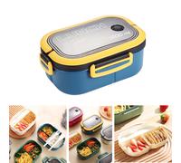 Bento Box Lunch Container 2 Strati 3 Scomparti per Scuola, Lavoro e Viaggi