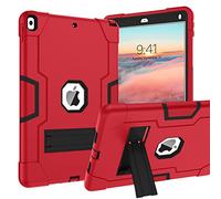 BENTOBEN Custodia per iPad Air di terza generazione, iPad Pro 10.5" 2017, 3 strati, resistente, antiurto, con cavalletto protettivo per iPad Air 3 da 10.5" 2019/iPad Pro da 10.5" 2017, rosso/nero