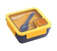 Bentos - Scatola con scomparti multipli con coperchio di sicurezza per microonde, sicura per la scuola di ufficio e viaggi a microonde