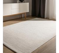 benuta Basic Tappeto cotone lavorato a mano Ron - Crema 300x400 cm - 100% cotone - Design: Uni, Minimalista, Natural Living - Facile cura per salotto e stanza