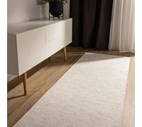 benuta Basic Tappeto cotone lavorato a mano Ron - Crema 70x200 cm - 100% cotone - Design: Uni, Minimalista, Natural Living - Facile cura per salotto e stanza