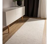 benuta Basic Tappeto cotone lavorato a mano Ron - Crema 80x300 cm - 100% cotone - Design: Uni, Minimalista, Natural Living - Facile cura per salotto e stanza