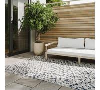 benuta Basic Tappeto Esterno & Interno Kaleo - Blu/Bianco 160x230 cm - Motivi Geometrico - Impermeabile & Resistente ai raggi UV per Balcone, Terrazza, Giardino, Cucina & Soggiorno - Facile da Pulire