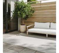 benuta Basic Tappeto Esterno & Interno Lou - Bianco 160x230 cm - Impermeabile & Resistente ai raggi UV - Multifunzionale per Balcone, Terrazza, Giardino - Cucina & Soggiorno - Facile da Pulire Robusto