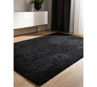 benuta Basic Tappeto salotto a pelo alto Sohari - Nero 60x120 cm - Minimalista - Morbido lavabile - Camera letto, corridoio, sala pranzo, soggiorno - Pavimento riscaldato