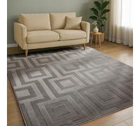benuta Basic Tappeto salotto Claire - Grigio 200x300 cm - Salotto Minimalista stile retrò geometrico - Manutenzione semplice - Compatibile con pavimento riscaldato