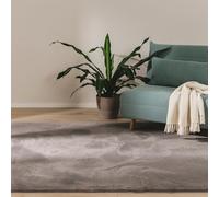 benuta Basic Tappeto salotto Furry - Grigio 80x150 cm - Soffice salotto - Retro antiscivolo - Lavabile - Compatibile con riscaldamento pavimento