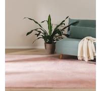 benuta Basic Tappeto salotto Furry - Rosa 80x150 cm - Soffice salotto - Retro antiscivolo - Lavabile - Compatibile con riscaldamento pavimento