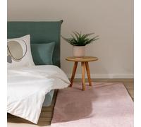benuta Basic Tappeto salotto Furry - Rosa 80x300 cm - Soffice salotto - Retro antiscivolo - Lavabile - Compatibile con riscaldamento pavimento