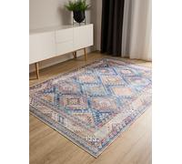 benuta Basic Tappeto Salotto George - Blu 200x300 cm - Lavabile - Fibra sintetica - Rettangolare & Stile: Vintage - Per camere da letto, sale da pranzo, soggiorni - facile da pulire