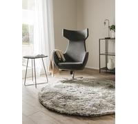 benuta Nest Tappeto Salotto a Pelo Alto Whisper - Grigio Rotondo 80 cm - Morbido e Accogliente per Camera da Letto e Soggiorno - Facile da Pulire - Adatto al Riscaldamento a Pavimento