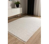 benuta Pop Tappeto Cotone Tom - Crema 160x230 cm - Tessuto a Mano per Camera da Letto, Salotto, Soggiorno - Riciclato - Adatto al Riscaldamento a Pavimento