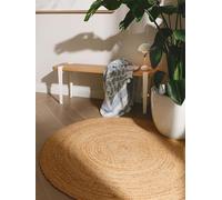 benuta Pure Tappeto Juta Jutta - Naturale Rotondo 120 cm - Tessuto a Mano per Camera da Letto, Salotto, Soggiorno - Design Boho - Adatto al Riscaldamento a Pavimento