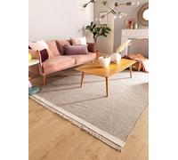 benuta Tappeto di lana pop Karla - grigio 120 x 170 cm - cotone, lana - rettangolare e in stile: tinta unita, Hygge & Cozy, minimalista, facile da pulire per soggiorno, camera da letto