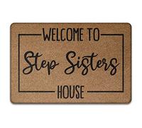 Benvenuti A Casa Delle Sorellastre Tappeti D'Ingresso Divertenti Tappetino Da Bagno Antisporco Tappetini Porta Dingresso Per Soggiorno Camera Letto Terrazzo 40X60Cm