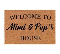 Benvenuti A Casa Di Mimi E Pop Nonna Nonno Nonni Nonna Nonno Tappeto Bagnomodernozerbino Ingressoassorbentetappetino Antiscivolointernoportainterni40 X 60Cm