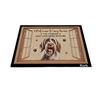 Benvenuti A Casa Mia - Cane Spinone Italiano Zerbino Di Benvenuto Antiscivolo Tappetini Porta Dingresso Divertenti Tappetino Da Bagno Per Balcone Terrazzo Camera Letto 40X60 Cm
