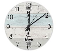Benvenuti A Casa Nostra - Buon Natale Rotondo Orologio Da Parete Facile Lettura Quarzo Orologi Da Appendere Senza Ticchettio Orologio Muro Per Soggiorno Scuola Ufficio 25Cm