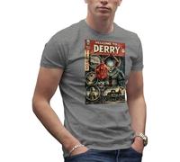 Benvenuti a Derry Pennywise It Capitolo Due Horror T-shirt uomo | Clown Retro Halloween Stephen King Fan Arte da Carnevale Inquietante
