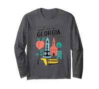 Benvenuti a Georgia Peach State Icons Maglia a Manica