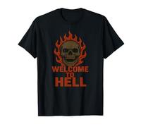 Benvenuti a Hello Skull Flames Maglietta