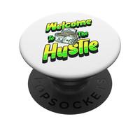 Benvenuti a Hustle Money Grind Work Dad Mamma Kid Boy Girl PopSockets PopGrip Adesivo
