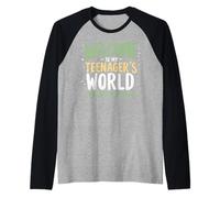 Benvenuti a Il Mio Adolescente Mondo papà Vive Solo in Esso Teen papà Maglia con Maniche Raglan