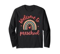Benvenuti a insegnante prescolare Ritorno a scuola primo giorno Maglia a Manica
