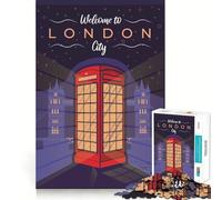 Benvenuti a Londra! Puzzle per adulti da 1000 pezzi,gioco di logica,regalo,taglio di precisione,rilassante,attività di gruppo al chiuso (50x75cm)