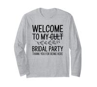 Benvenuti a My Cult Bridal Party Funny Wedding Bridesmaid Maglia a Manica