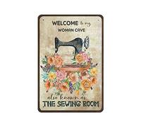 Benvenuti a My Woman Cave Conosciuta anche come la stanza del cucito Poster vintage Targa in metallo Targa in metallo Targa da parete Decor Retro Pittura in ferro Targa in alluminio per decorazioni pe