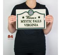 Benvenuti A Mystic Falls Insegna Metallica Damon Stefan Salvatore
