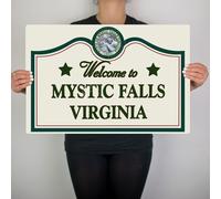 Benvenuti A Mystic Falls Insegna Metallica Damon Stefan Salvatore