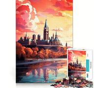 Benvenuti a Ottawa Jigsaw 1000 pezzi per adolescenti Memory Train Divertente Connessione pulita e senza soluzione di continuità Rilassante Attività di gruppo al chiuso (38x52cm)