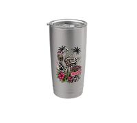 Benvenuti a Paradise Skeleton Flamingo Tropical Beach Bicchiere termico in acciaio inox doppia parete