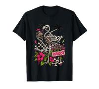 Benvenuti a Paradise Skeleton Flamingo Tropical Beach Maglietta