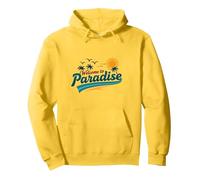Benvenuti a Paradise Tropical Beach Vacation Felpa con Cappuccio, Unisex per Adulti, Limone, L