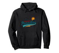 Benvenuti a Paradise Tropical Beach Vacation Felpa con Cappuccio, Unisex per Adulti, Nero, L