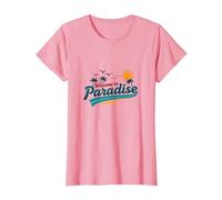 Benvenuti a Paradise Tropical Beach Vacation Maglietta, Donna, Rosa, 3XL