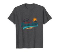 Benvenuti a Paradise Tropical Beach Vacation Maglietta, Uomo, Grigio Scuro, M