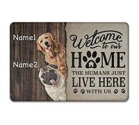 Benvenuti A The Pet Home Custom 2 Cani Tappeto Ingresso Casa Resistente Tappeti D'Ingresso Facile Da Pulire Tappetini Porta Dingresso Per Camera Letto Soggiorno Terrazzo 40X60Cm