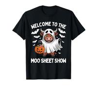 Benvenuti al Moo Sheet Show Funny Cow Ghost Maglietta