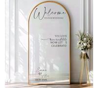 Benvenuti Al Nostro Adesivo Da Parete In Vinile For Specchio Da Matrimonio, Con Nomi E Date Personalizzati For Specchi E Adesivi Murali For Celebrare Il Matrimonio.(42X54CM)
