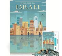 Benvenuti in Israele! Puzzle per adulti da 1000 pezzi,gioco di memoria e allenamento per la mente,taglio preciso,finitura di alta qualità,un modo coinvolgente per trascorrere il tempo libero (50x75cm)