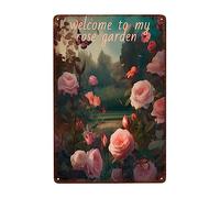 Benvenuti Nel Mio Giardino Di Rose Targa In Metallo Divertente Cartello Decorativo Decorative Targhe Metallo Per Soggiorno Casa Murale